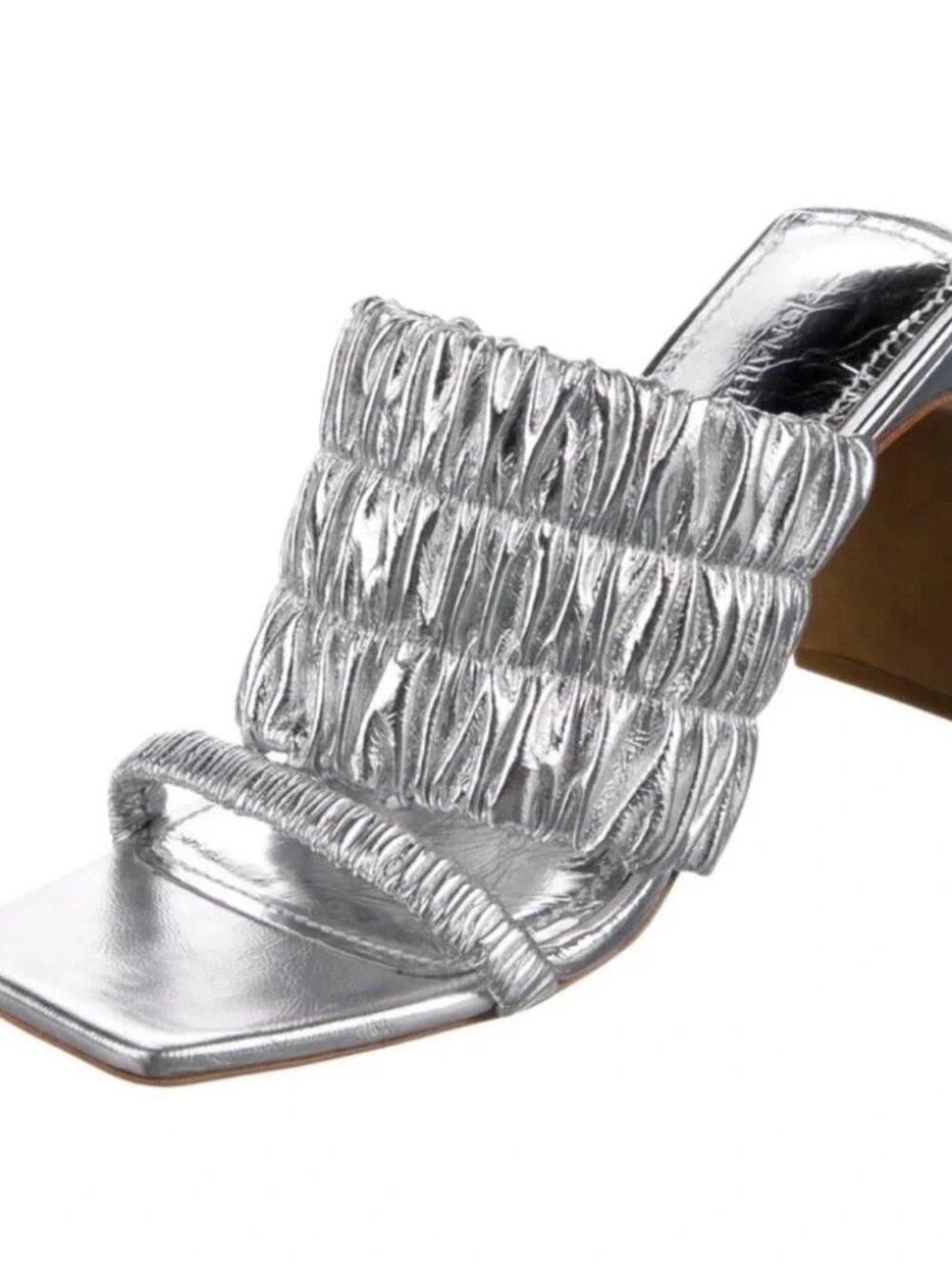 JONATHAN SIMKAI Patent Leather Slip on Sandal - Silver Size EU 40